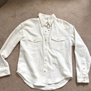 Aritzia Wilfred Free white Denim shirt jacket